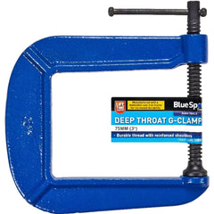 BlueSpot Deep Throat G Clamp Cast Iron Clamp Wood Working Welding Tools 3" 75mm