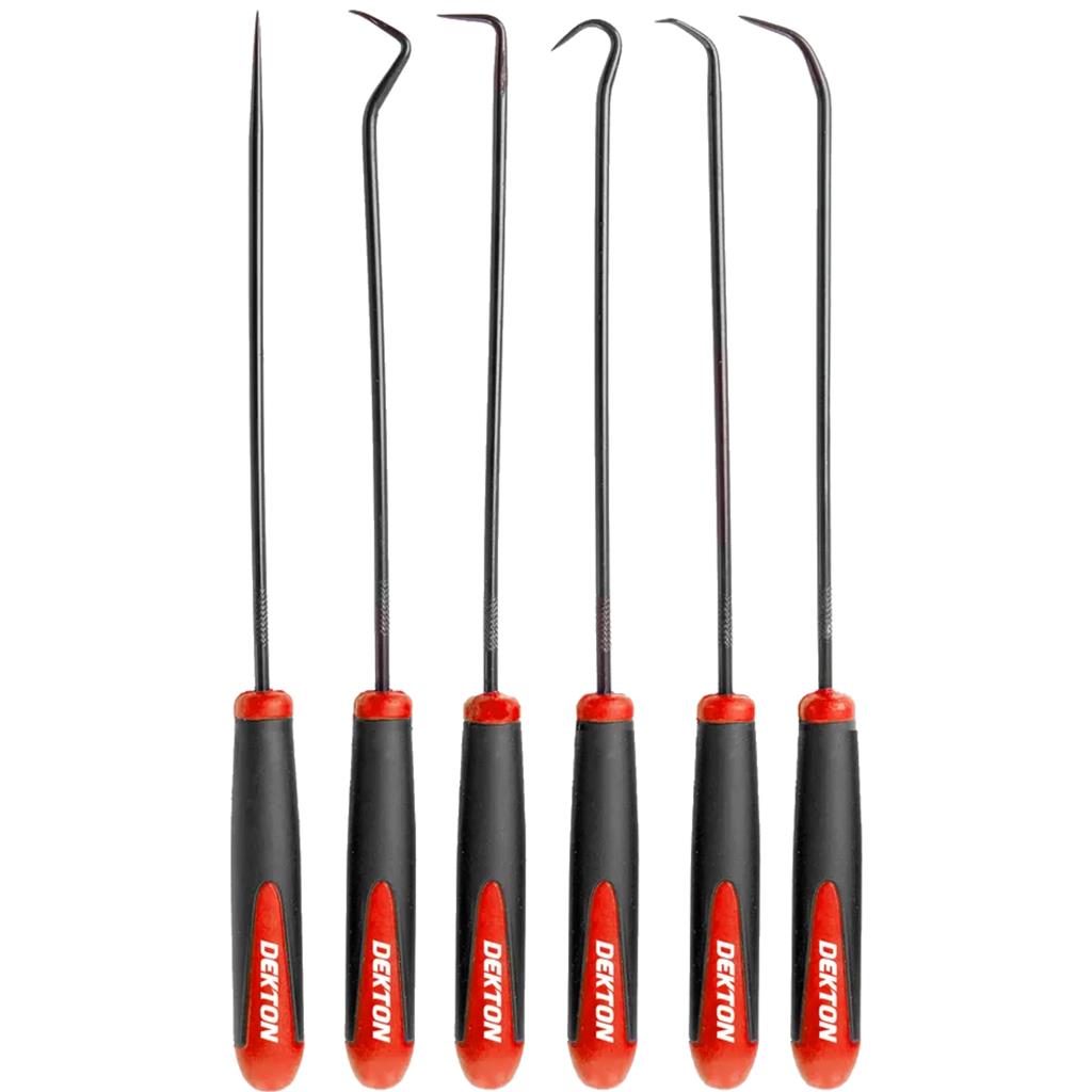 Dekton 6pc Hook And Pick Set Precision Tool O Ring Seal Removal Scraper 240mm