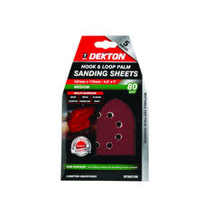 Dekton Detail Palm Sanding Pads Triangle Sheets 40 60 80 120 Or Mixed Grit 107mm