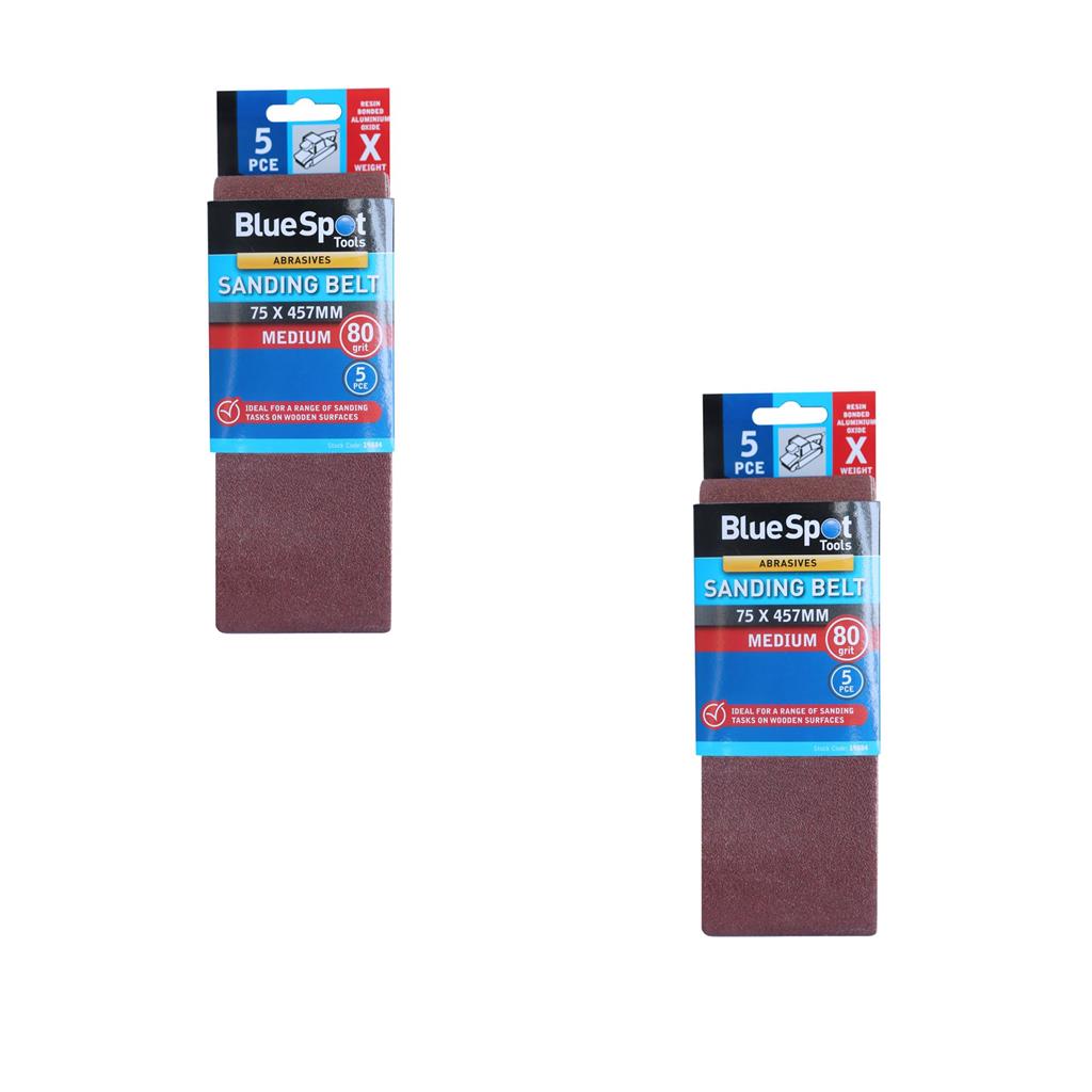 Bluespot Sanding Belts Assorted Grit Paint Removal Belt Sander 75mm X 457mm