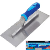 Bluespot 280mm 11" Soft Grip Adhesive Trowel 3x3 mm Notch Hardened Steel Blade