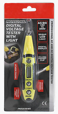 VOLTAGE DETECTOR  6V,12V,100V,250V,500V AC,DC TESTER  PEN LED ELECTRIC SENSOR