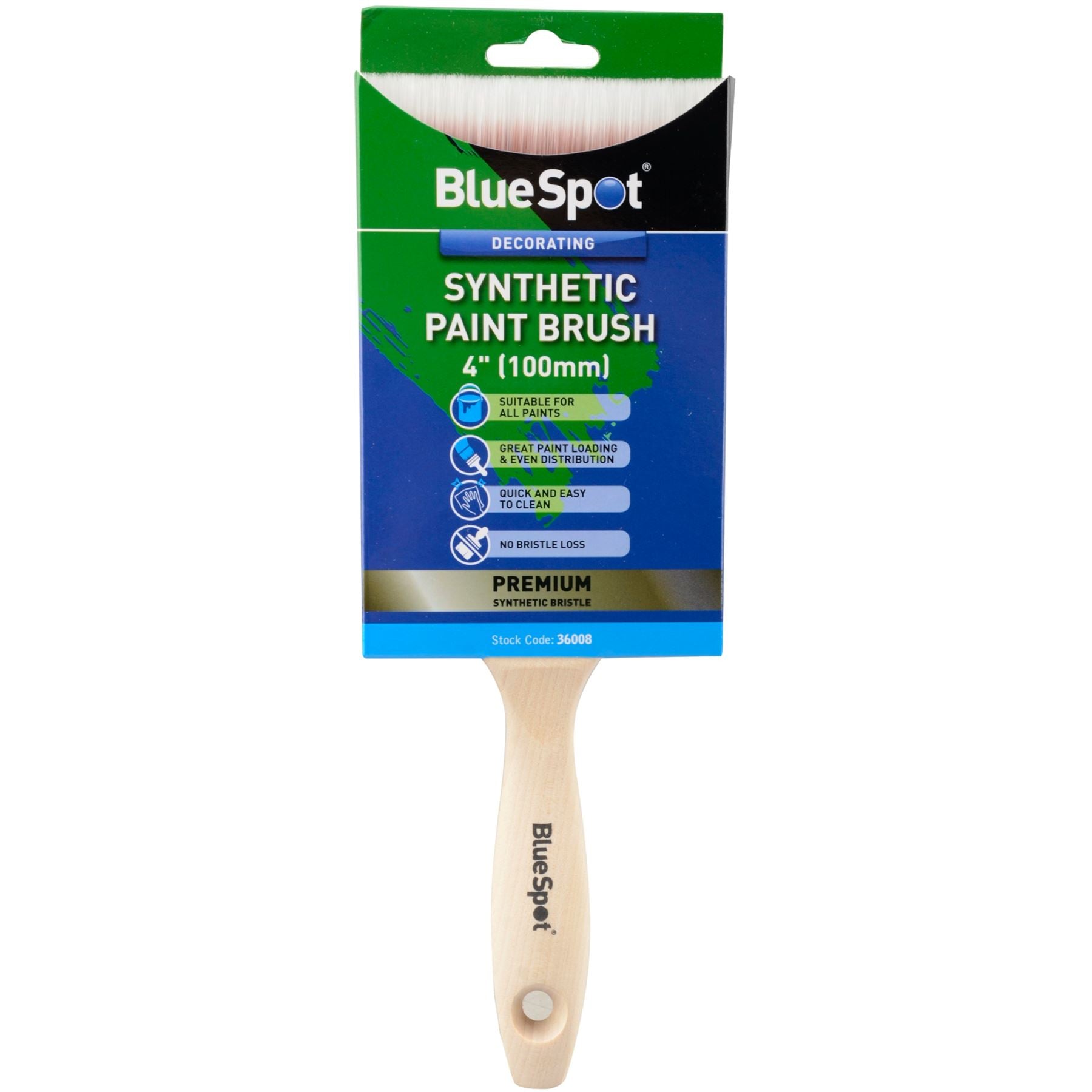 BlueSpot Synthetic Wooden Handle Paint Brushes Decorating DIY Brush 1" - 4"