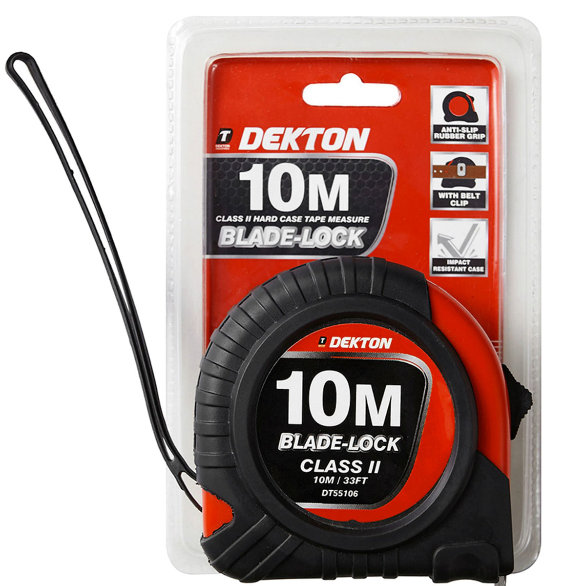 Dekton Tape Measure Hard Case Class 2 Imperial Metric Auto Lock 3, 5 7.5 Or 10m