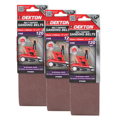 Dekton Sanding Belts 40 60 80 120 Grit Paint Removal Belt Sander 75mm X 533mm