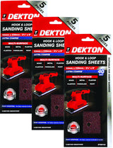 Dekton 1/3 Sanding Pads Rectangular Sheets 40 60 80 120 Or Mixed Grit 93 x 230mm