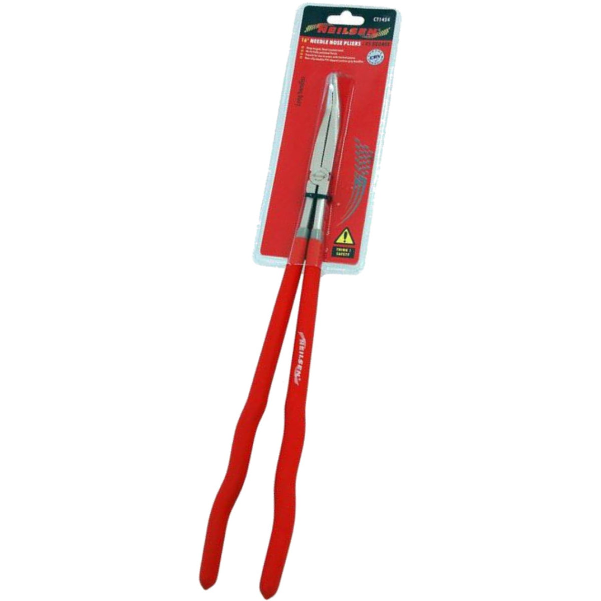 Neilsen Extra Long Nose Pliers Set Straight Bent Nose Mole Grips Pliers 16"