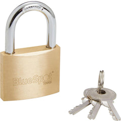 Bluespot 40mm Short Shackle Security Double Locking Brass Padlock & Keys Alike