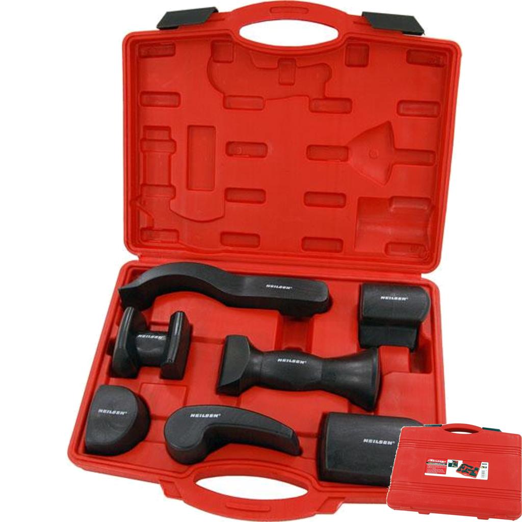 Neilsen 7pc Automotive Dent Bodywork Repair Rubber Panel Beating Dolly Set