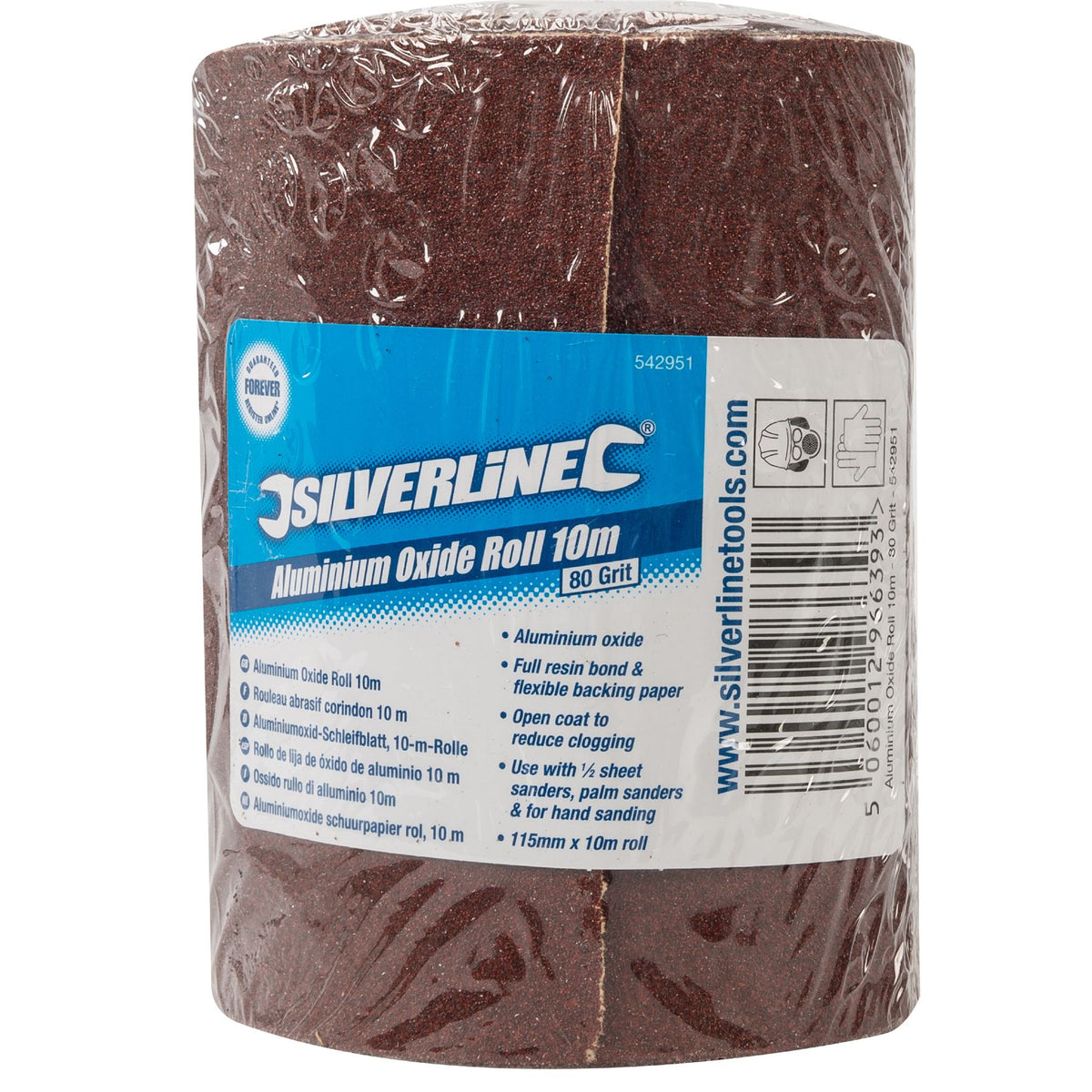 Silverline Aluminium Oxide Red Sanding Roll 40 60 80 120 180 240 Grit Sandpaper