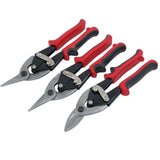 Neilsen 3pc Aviation Straight Cut Shears Metal Cutting Soft Grip Tin Snips Set