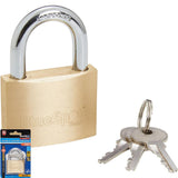 Bluespot 50mm Short Shackle Security Double Locking Brass Padlock & Keys Alike