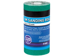 BlueSpot 5m Aluminium Oxide Sanding Roll 40 60 80 120 Grit Anti Clog Sandpaper