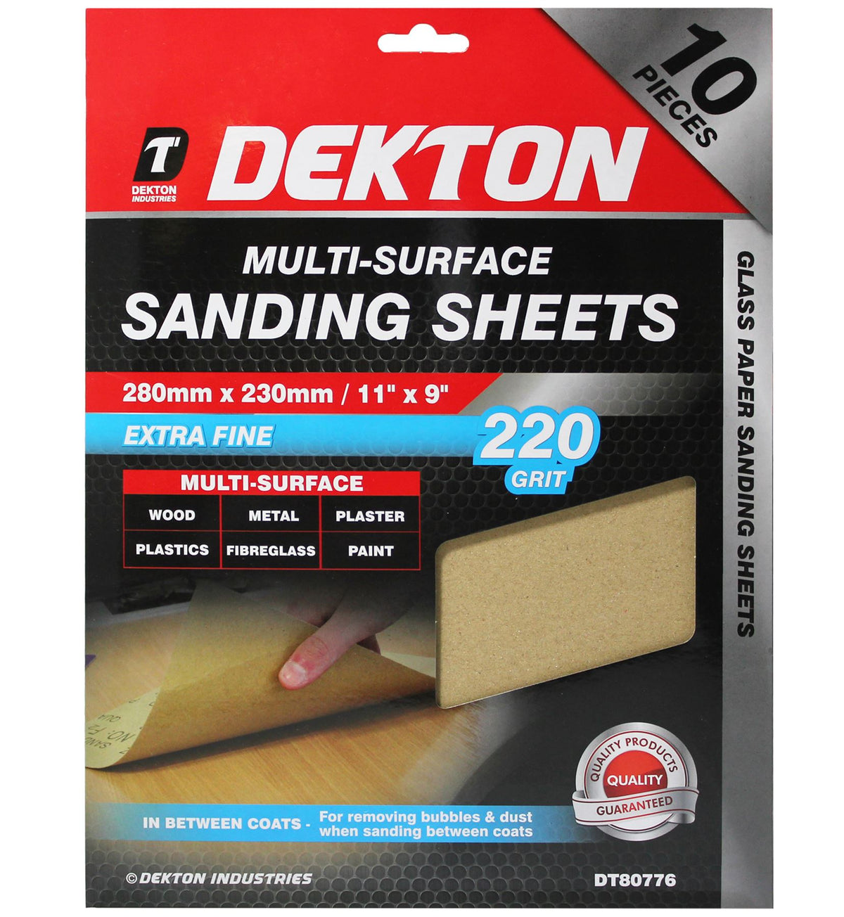 Dekton Packs of Sanding Sheet Sandpaper 40, 100, 220 Grit Or Assorted Pack