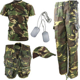 Kombat Kids Camo Explorer Kit Outfit Army Soldier Hunting Cap Set Age 3 - 13