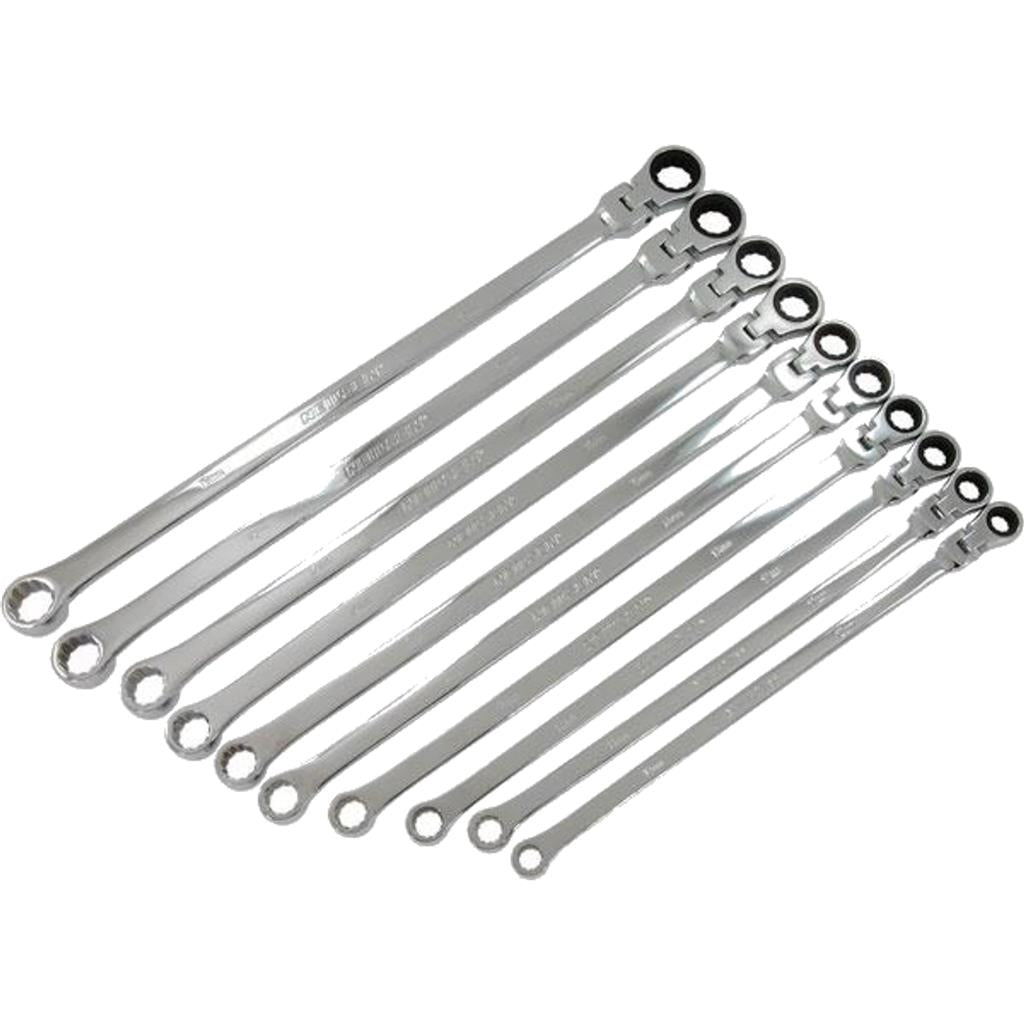 Neilsen 10pc Extra Long Flexible Metric Combination Spanner Wrench Set 6 - 32mm