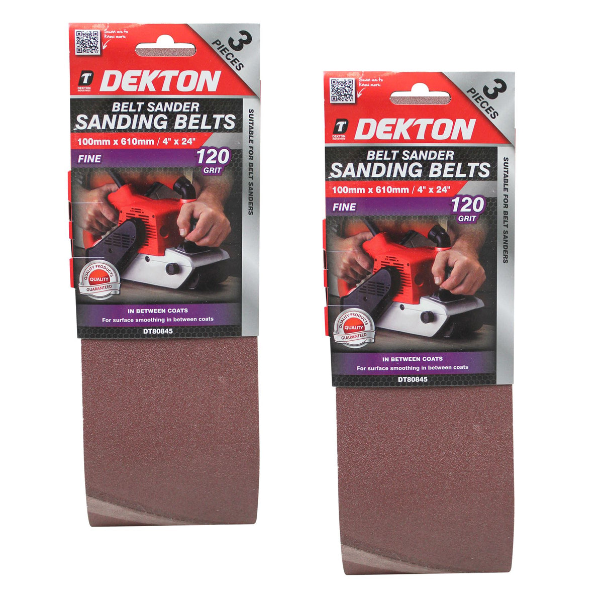 Dekton Sanding Belts 40 60 80 120 Grit Paint Removal Belt Sander 100mm x 610mm