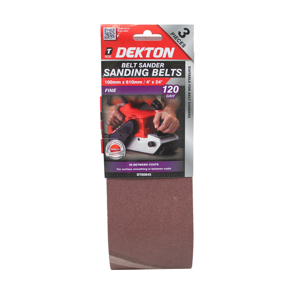 Dekton Sanding Belts 40 60 80 120 Grit Paint Removal Belt Sander 100mm x 610mm