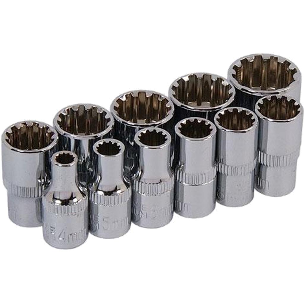 Neilsen Metric SAE Multi Fit Sockets 4mm - 14mm Socket Set In 11pc 1/4" Drive