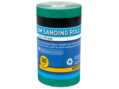 BlueSpot 5m Aluminium Oxide Sanding Roll 40 60 80 120 Grit Anti Clog Sandpaper