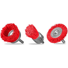 Dekton 3pc Nylon Abrasive Filament Brush Drill Set Rust Paint Remover Wood Metal