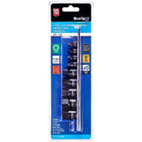 BlueSpot 9pc 1/4" 3/8" Drive Low Profile Metric Impact Hex Sockets 6mm - 19mm