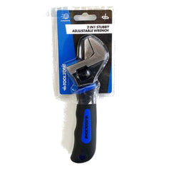 Toolzone 2 in 1 Adjustable Spanner Soft Grip Handle Stubby Wrench Piler