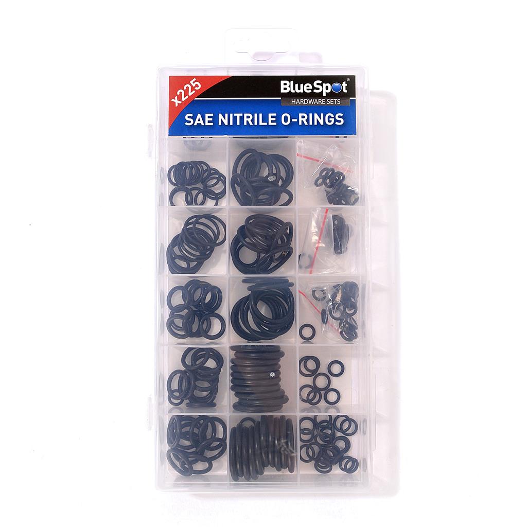 BlueSpot 225pc Assorted DIY Workshop Storage Sae Nitrile O-ring Kit Set