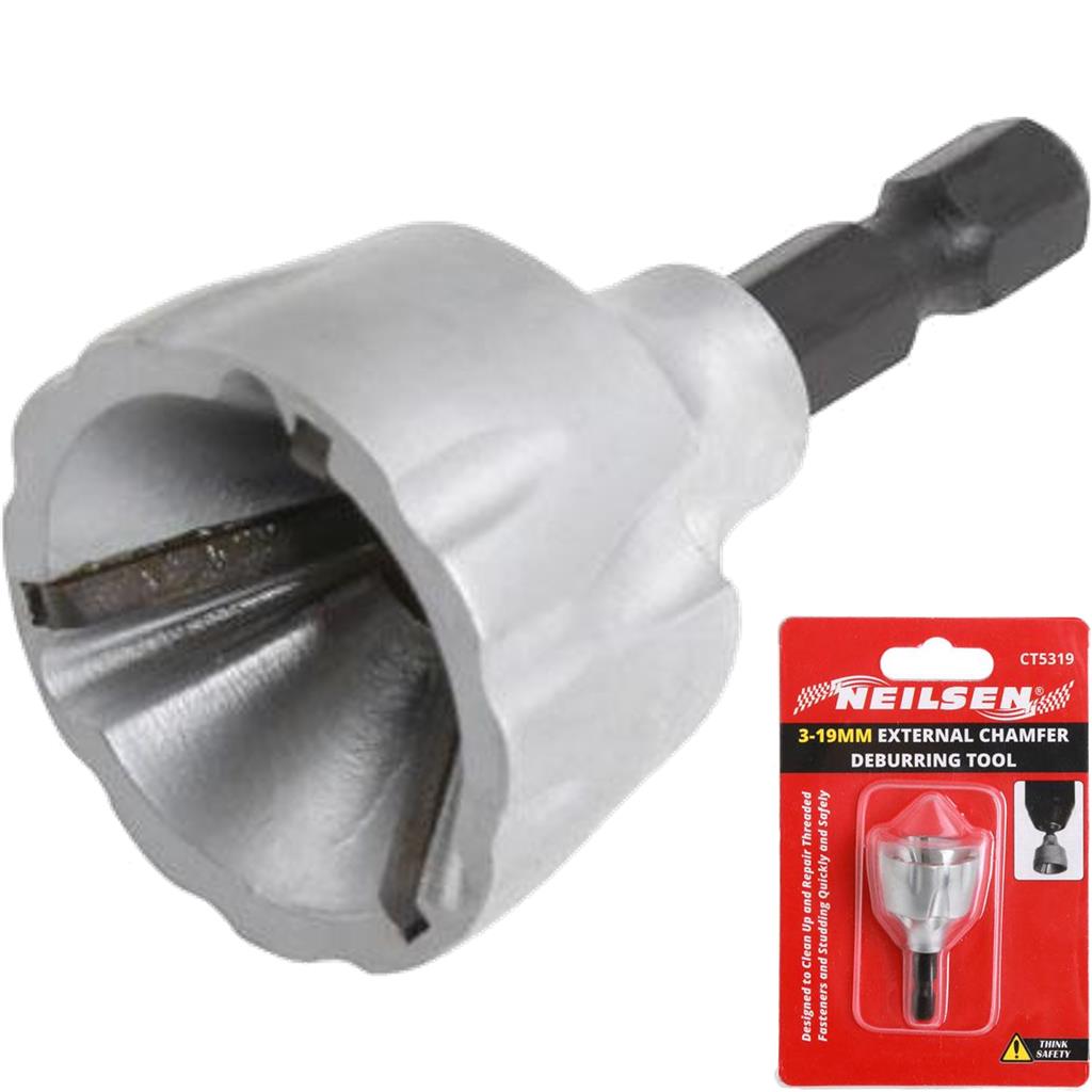 Neilsen External Chamfer Deburring Remove Tool 3mm - 19mm Drill Bit 1/4"