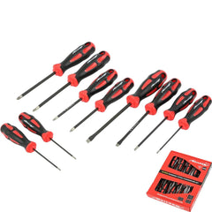 Neilsen 10pc Soft Grip Diamond Tipped Phillips Slotted Pozi Screwdriver Set