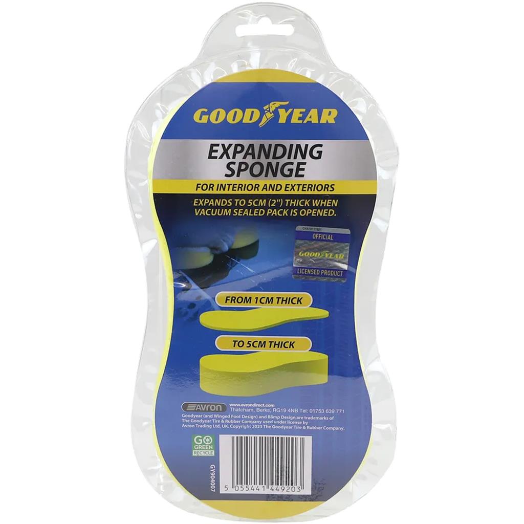 Goodyear Car Washing Sponge Multipurpose Vacuum Compressed Cleaning Accessories