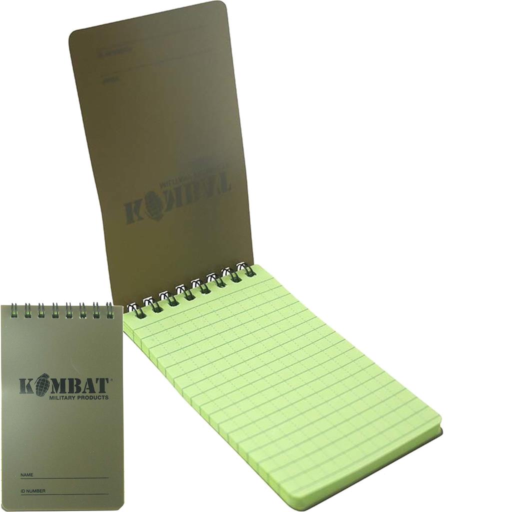 Kombat UK Mini A6 Waterproof All Weather Lined Notebook Journal Diary Book