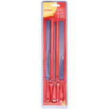 Amtech 3pc Steel Wood Rasp Long File Flat Half Round Carpenters Tool Set