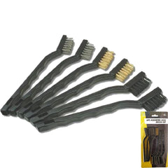 Toolzone 6pc Multipurpose Mini Wire Hand Brush Ideal for Rust Dirt Removal Set