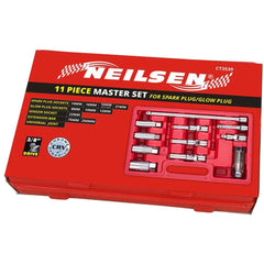 Neilsen 3/8" Long Glow Spark Plug Deep Square Metric Socket Set 8mm - 250mm