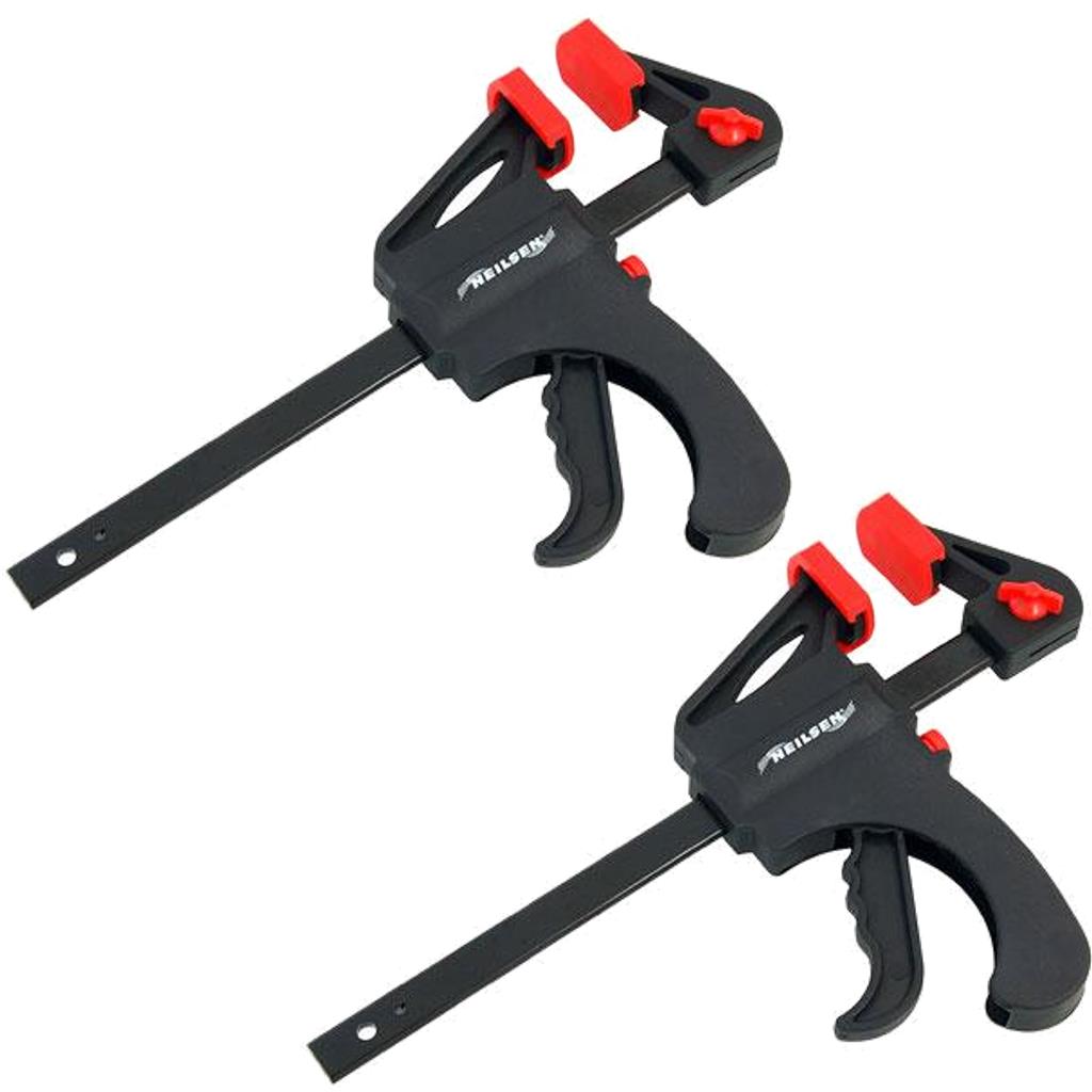 Neilsen 2pc Quick Grip Ratchet Vice Bar Large Clamps  6"/ 150mm Rapid Clamp Set