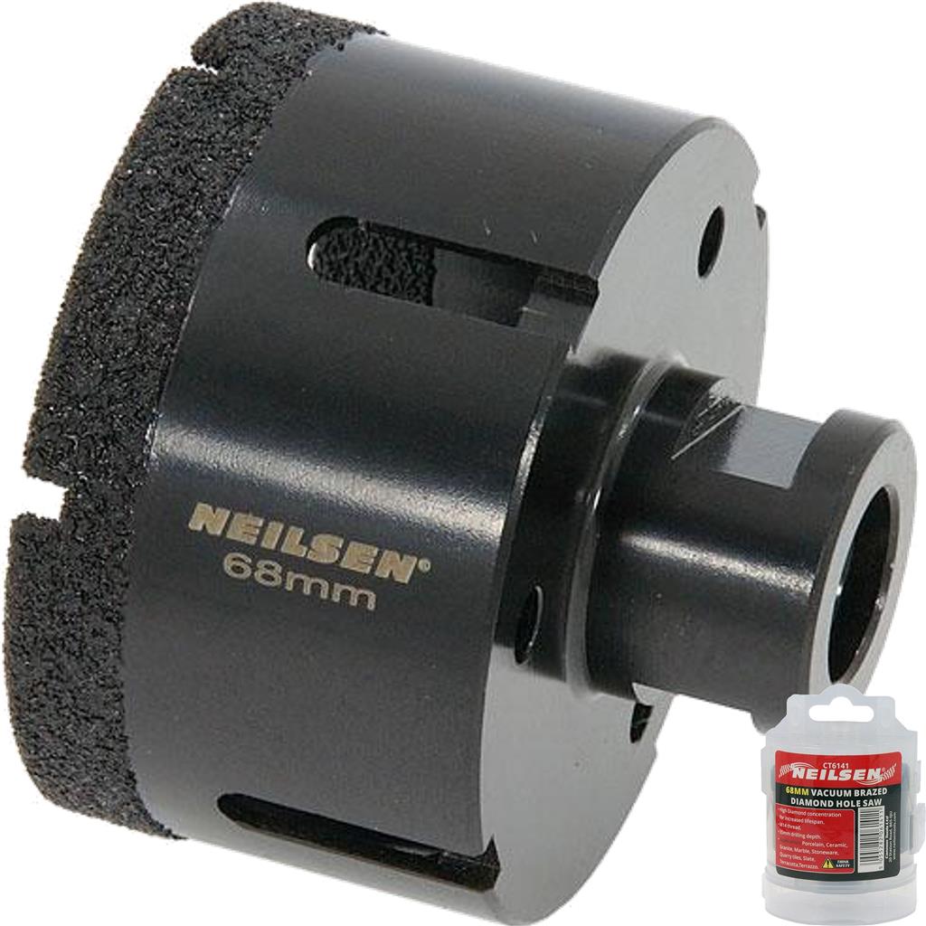 Neilsen 68mm Porcelain Tile Ceramic Stone Diamond Hole Saw Drill Bit M14 Grinder
