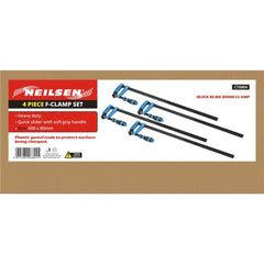 Neilsen 4pc F Clamps 600mm Wood Working Soft Grip Metal Heavy Duty Clamp 24"