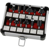 Neilsen 12pc Edge Cutting Router Bits Shank Grooving Rounding Bit Set 1/4"