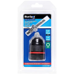 Bluespot DIY Drill Keyed Chuck Key Impact Driver Adaptor Kit Set 2mm - 13mm 1/2"