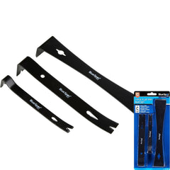 Bluespot 3pc Flat Bent Nose Pry Crow Lever Bar Set Wrecking Puller Pulling Tool