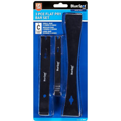 Bluespot 3pc Flat Bent Nose Pry Crow Lever Bar Set Wrecking Puller Pulling Tool