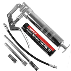 Dekton 6pc Manual Grease Gun Lever Pistol Grip Cartridge Type Flexi Hose 30oz