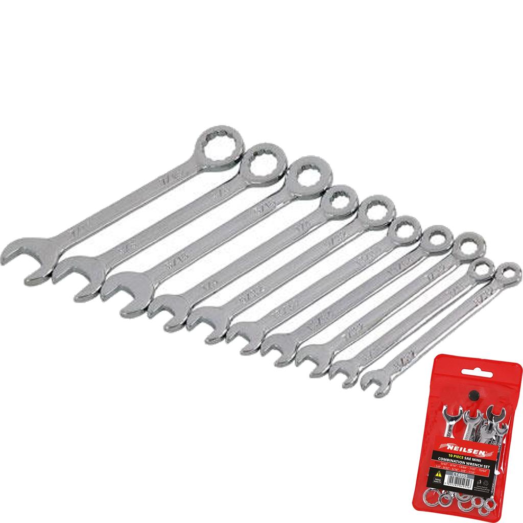 Neilsen 10pc Mini SAE Combination Spanner Wrench Set 5/32" - 7/16"