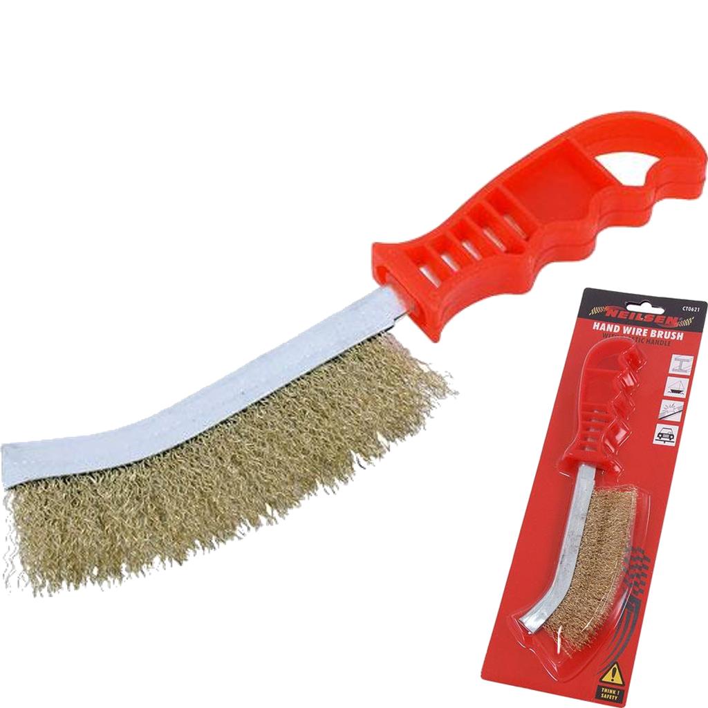 Neilsen Hand Brass Stripper Metal Wire Brush Ideal For Rust Paint Removal