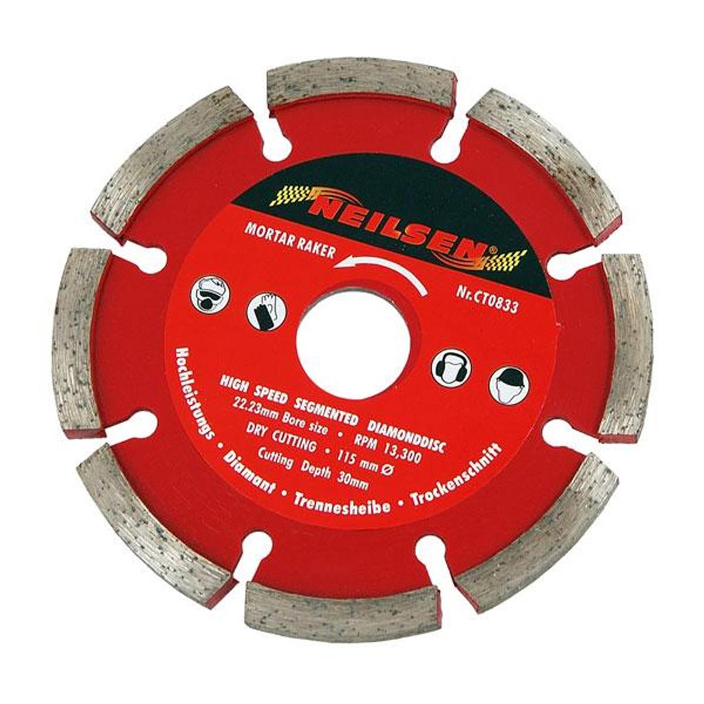 Neilsen Segmented Diamond Cutting Mortar Rake Blade Disc Dry 115mm 4.5"