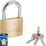 Bluespot 40mm Short Shackle Security Double Locking Brass Padlock & Keys Alike