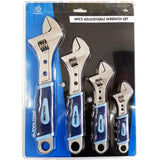 Toolzone 4pc Adjustable Spanner Wrench Soft Grip Handle 150mm 200mm 250mm 300mm