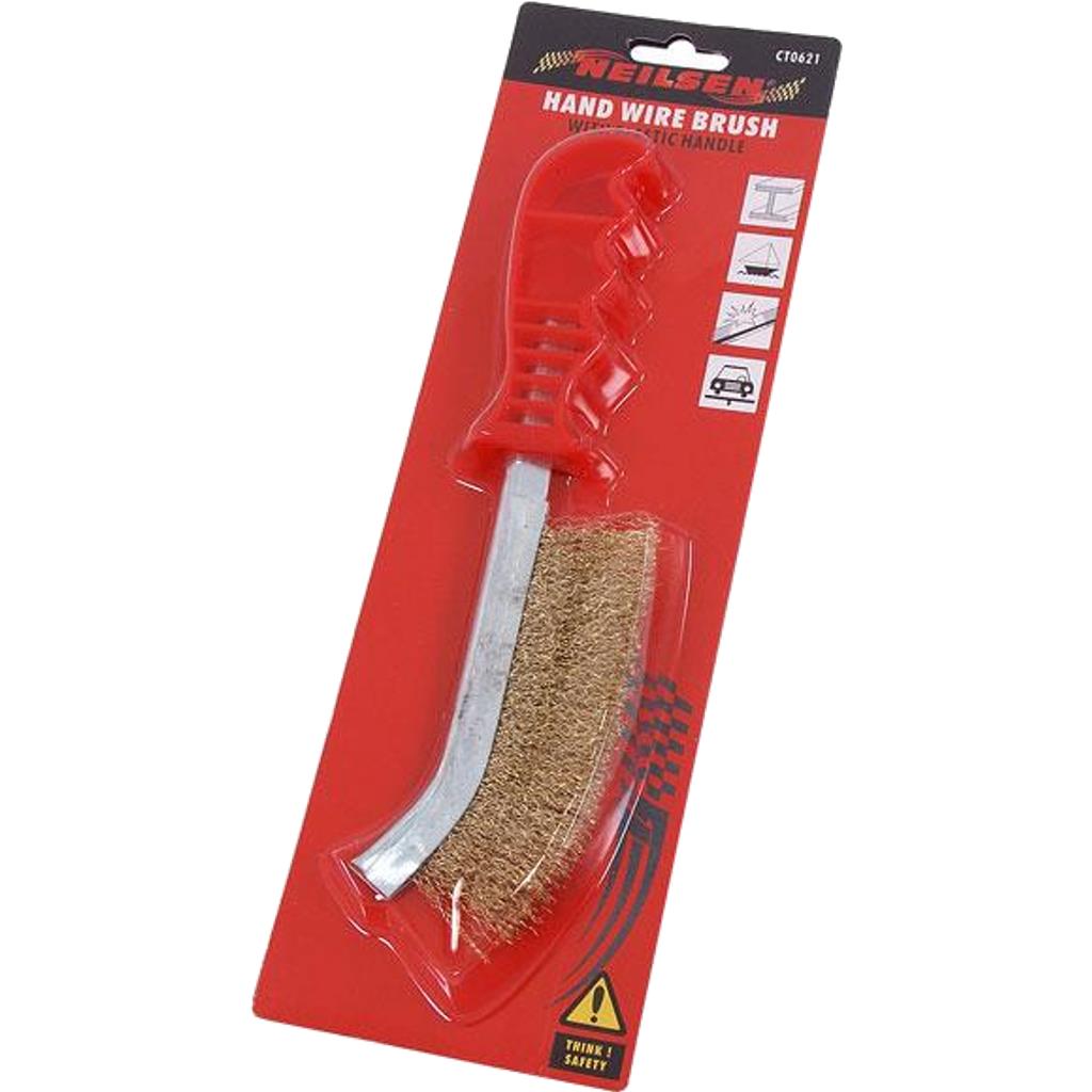 Neilsen Hand Brass Stripper Metal Wire Brush Ideal For Rust Paint Removal