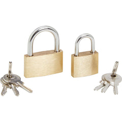 Bluespot 2pc 20mm 30mm Short Shackle Outdoor Security Brass Padlock & Keys Alike